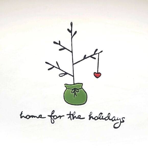 Tag Holiday Platter Home for the Holidays with Charlie Brown Tree - Picture 2 of 6